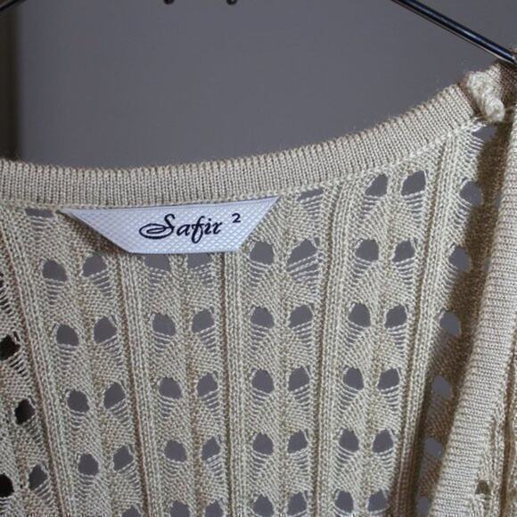 Tan Vest Cardigan Sweater Size Large - Picture 4 of 4